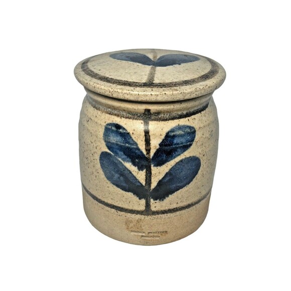 Geoffrey Healy Pottery Ireland Glazed Stoneware Lidded Canister Sugar Leaf Brown